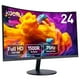 thumbnail image 1 of KOORUI Monitor curvo de 24 pulgadas, monitor de computadora curvo Full HD 1080P, monitor 1500R, HDMI VGA, ajuste de inclinación, monitor LCD, cuidado de los ojos, negro 24N5CA, 1 of 5