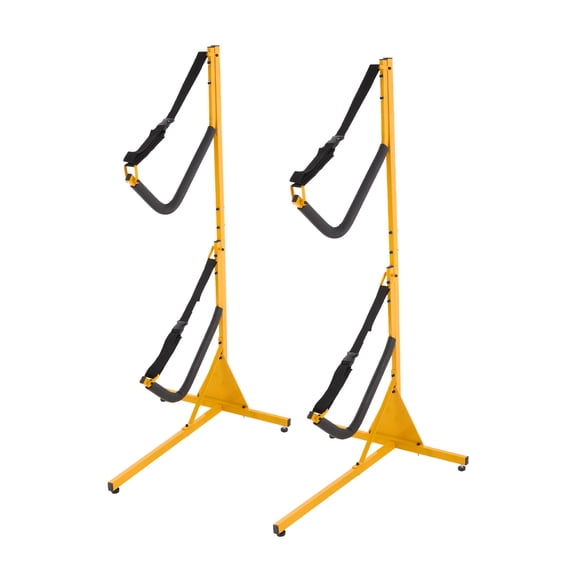 Kayak Storage, Kayak Storage Rack, 2-Bay Kayak Storage Rack, Steel with Nylon Straps and EVA Foam, for Canoe, Paddle Board, Garage, Shed, Wall or Ceiling Mount, Easy Installation