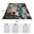 thumbnail image 3 of Balery Colorful Graffiti Cow Manta de Felpa Suave y Acogedora – Cobija de Franela Aterciopelada para Cama, Lavable y Cálida para Sofá, Mascotas, Transpirable-80"x60", 3 of 7