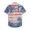 thumbnail image 4 of Hogleaql 4th Of July Hawaiian Shirts for Men 4th Of July American Flag Graphic Short Sleeve Patriotic Shirt Collared Button Trendy Beach Workout Outfits Royal Blue 2XL, 4 of 6