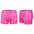 thumbnail image 2 of Baywell Girls Dance Short Gymnastics Athletic Shorts Sparkle Glitter Tumbling Bottoms Rose Red, 2 of 5