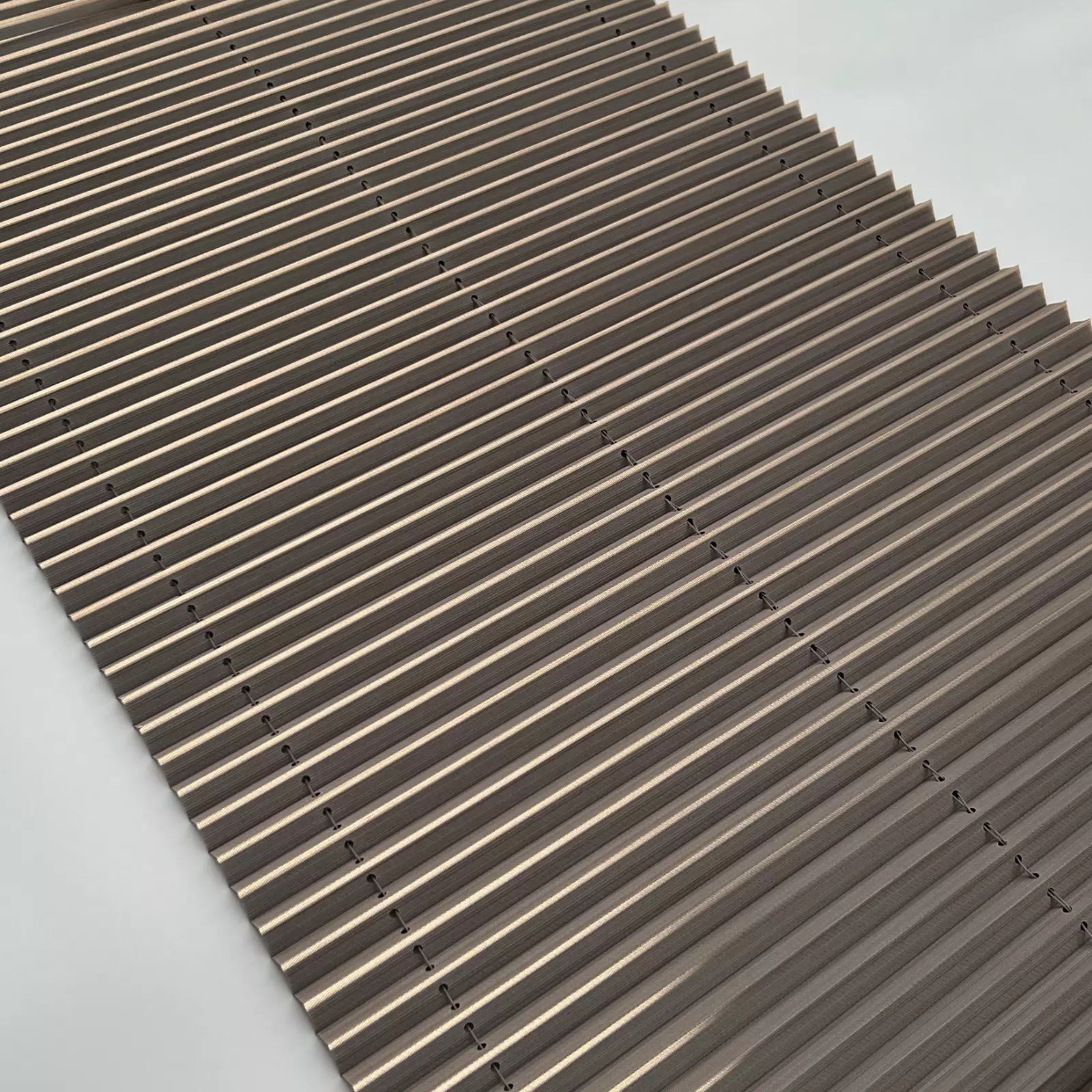 Naza Home Brown Pleated Blinds Drapes High Shading Accordion Style Window Treatments in Caravan