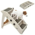 thumbnail image 1 of Foldable Pet Stairs, 4Tier Dog Stairs, Cat Stairs with Felt Mat, Pet Stairs for Cats, Dogs up to 60 kg, NonSlip Cat Ramp for Bed, Car, Sofa (Beige), 1 of 5