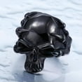 thumbnail image 5 of HOOUN Dragon Claw Skull Head Ring Stainless Steel Gothic Skull Punk Biker Jewelry Ring-9-Silver, 5 of 8