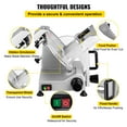 thumbnail image 4 of VEVOR Meat Slicer, 200 W Electric Deli Food Slicer, 350-400 rpm Commercial Meat Slicer with 8'' Chromium-plated Steel Blade, 0-12 mm Adjustable Thickness Food Slicer Machined, 4 of 9