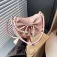 thumbnail image 4 of Bolso bandolera con lazo y correa ajustable para mujer, bolso de hombro de imitación cuero en negro blanco rosa para salidas diarias, 4 of 6
