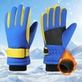 thumbnail image 2 of CAICJ98 Kids Toddler Winter Snow Gloves Waterproof Windproof Warm Fleece Boys Girls Ski Gloves Outdoor Cold Weather 3-5 Years,Blue, 2 of 9