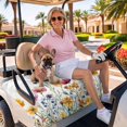 thumbnail image 3 of Golf Cart Seat Covers for 2 Seater,Spring Floral Soft Microfiber Cart Seat Towel Blanket,Colorful Pastoral Flowers Elegant Absorbent Breathable Non Slip Bench Seats Protector for Golf Course 51"x31", 3 of 9