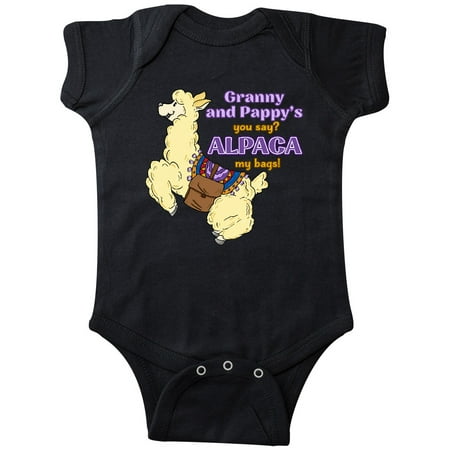 

Inktastic Granny and Pappy s You Say ALPACA my Bags! Gift Baby Boy or Baby Girl Bodysuit