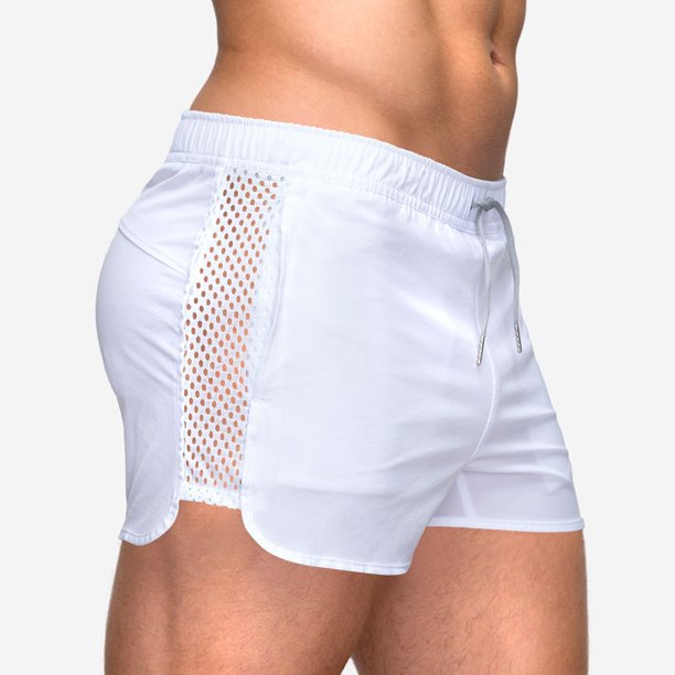 pstuiky Pantalones cortos para hombre, Pantalones cortos deportivos de verano para hombre, de malla elástica, para fitness, surf y sprint Pantalones cortos de baloncesto