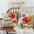 thumbnail image 5 of Spring Floral Flowers Decorative Throw Pillow Cover 20 x 20 Set of 4, Bless Our Home Sweet Home Porch Patio Outdoor Pillowcase, Bloom Summer Sofa Couch Cushion Case Home Decor, 5 of 6