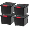 thumbnail image 1 of L Boîte de Rangement en Plastique avec Couvercle et Loquets - Solution d'Organisation de Garage Durable Conteneurs Empilables Emboîtables Poignée Sécurisée -, 1 of 8