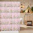 thumbnail image 2 of Erosebridal Lion Shower Curtain 72Wx72L for Girls, Pink Train Waterproof Bathroom Curtain, 2 of 5
