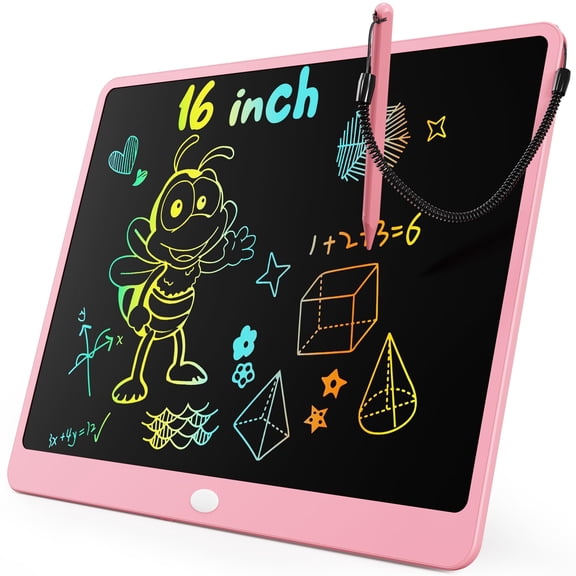 MUNDIDO 10 Inch LCD Writing Tablet for 3-8 Year Olds - Electronic Drawing Pad and Doodle Board as Educational Birthday Gifts for Girls and Boys (Pink)