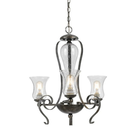 Cal Lighting 60W X 3 Metal 3 Light Chandelier (Edison Bulbs Not Included)
