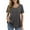 Gray, variant on Womens T Shirts Short Sleeve Round Neck Loose Print Tunic Tops with Pocket
