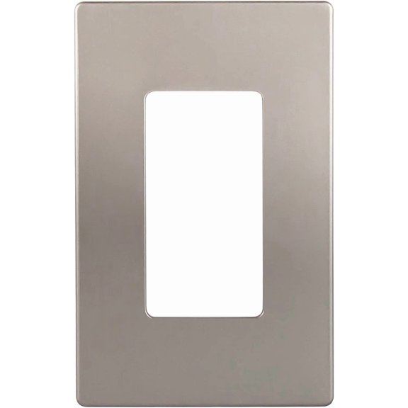 ENERLITES Elite Series Screwless Decorator Wall Plate Child Safe Outlet Cover, Size 1-Gang, Unbreakable Polycarbonate Thermoplastic, SI8831-NK, Nickel