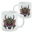 thumbnail image 2 of Samurai Warrior Japanese Demon Oni Mask White Mug, 2 of 4