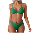 thumbnail image 2 of Rrunsv Womens Bikini Sets High Waisted Drawstring Tummy Control Swimsuits Crisscross Tie Back Bathing Suit Womens Swimwear Light Green,S, 2 of 7