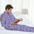 thumbnail image 6 of Honeii Funny goose birds Pattern Mens Pajamas Set,2pcs Men's Lounge Long Sleeve Sleep Shirt and Pajama Bottoms Sleepwear Set,Mens Pjs Sets-Large, 6 of 7