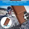 thumbnail image 4 of JiaheCover for Samsung Galaxy S21, Wallet Case with Credit Card Holder,Rugged Shockproof Kickstand Magnetic Buckle RFID Blocking Flip PU Leather Case, brown, 4 of 8