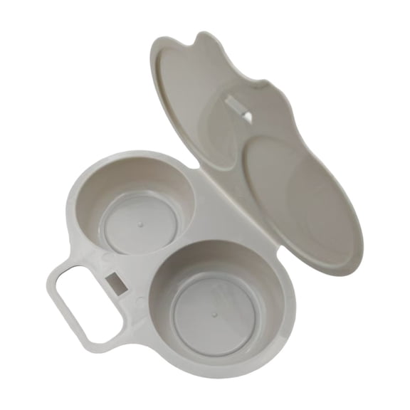 Microwave Egg Poacher Cooker, 2-Cavity Omelet Steamer and Boiler, Dishwasher Safe Double Egg Cup Non-Stick Breakfast Egg Cookware for Quick Breakfasts, Sandwiches, and Meal Prep,Light Ashy-1pc