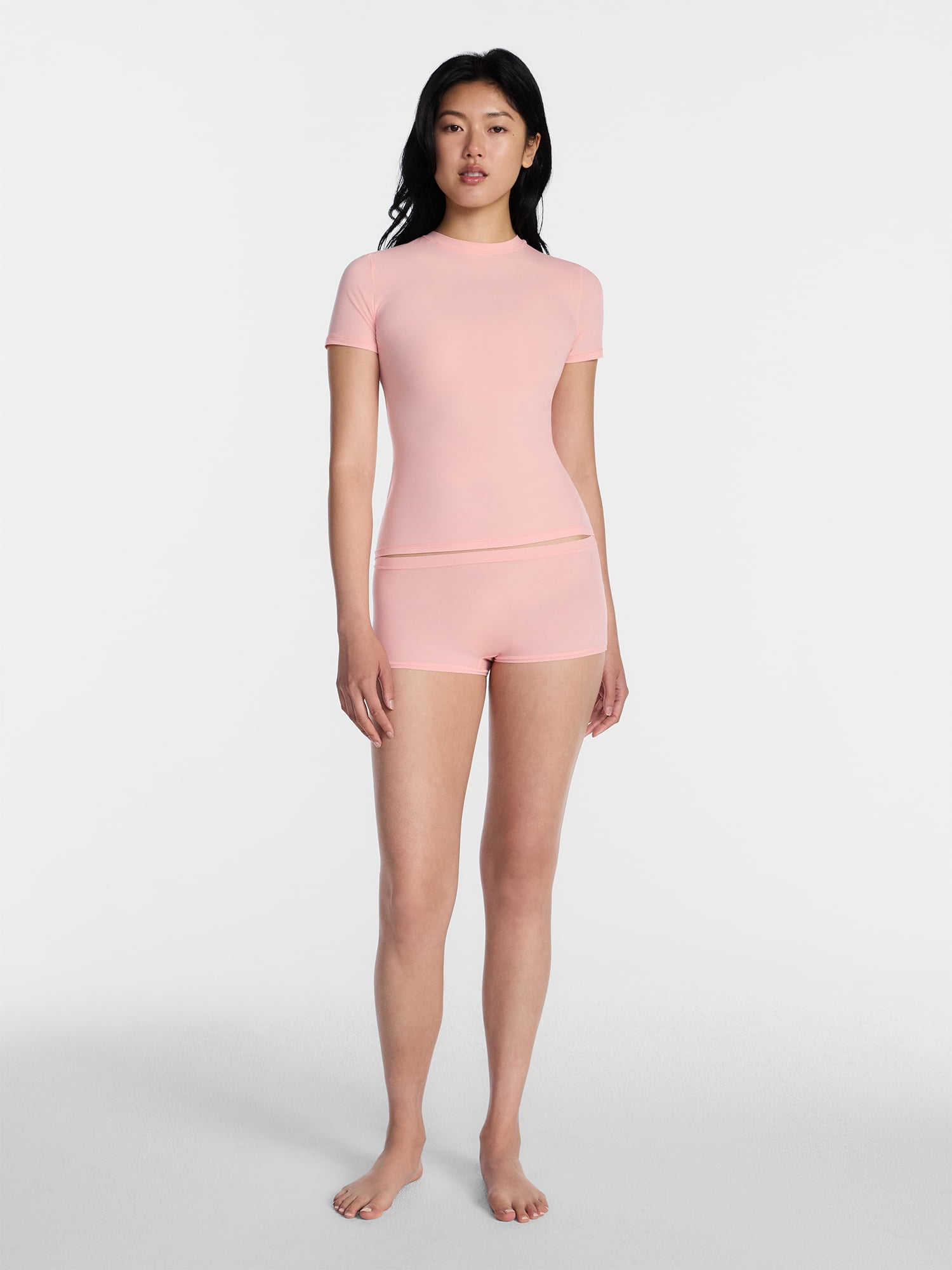 No Boundaries Fit Stretch Tee with Short Sleeves, Women's XS-XXXL