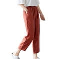 thumbnail image 3 of Comfortable and Stylish Women\'s Loose Elastic Waist Cotton Linen Pants for a, 3 of 11