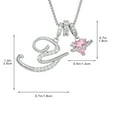 thumbnail image 2 of Kcavykas Valentine's Day Gift Anniversary Gift Colored Rose Heart Letter Pendant Necklace Personalized Initial Charm Plated Alloy Adjustable Chain for Her Romantic Birthday Bridesmaid, 2 of 5