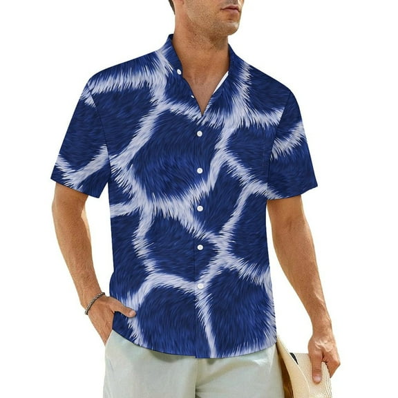 Giraffe in Shades Hawaiian Shirt For Men Vacation Animal Print Casual Shirts Short Sleeve