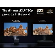 Aurzen ZIP Tri-Fold Portable Mini DLP Projector, Pocket-Sized, Instant Focus, 5H Battery | 5,000mAh Fast Charging, Zero-Lag Screen Mirroring, Full-Screen Display for Indoor/Outdoor Movies,Grey