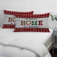 thumbnail image 3 of Christmas Pillow Covers, Linen Long Throw Pillow Case, Winter Poinsettia Wooden Grain Red Black Plaid Holiday Pillow Protector Decorative Cushion Cover for Living Room/Bedroom 24" x 36", 3 of 8