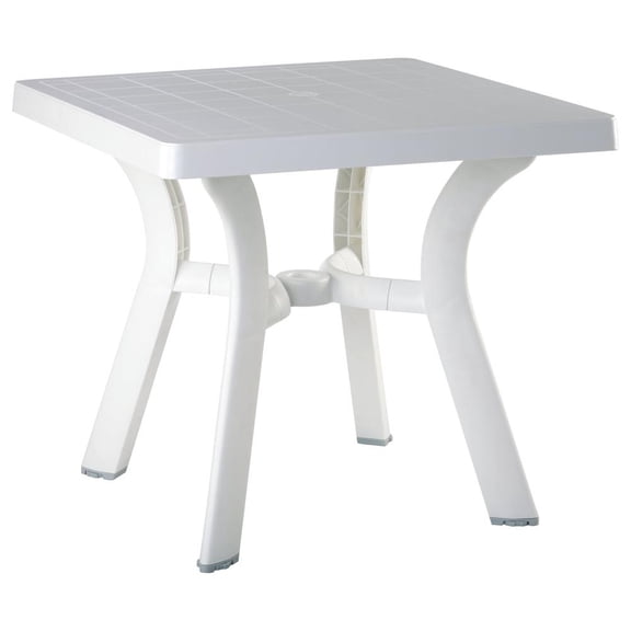 Resin Square Dining Table 31 inch White