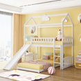 thumbnail image 5 of White Playhouse Frame Full Over Full Perpendicular Bunk Bed with Slide, 5 of 10