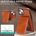thumbnail image 6 of Compatible with Magsafe 2 in 1 Detachable for iPhone 14 Wallet Case with Card Holder Women Men, Magnetic PU Leather RFID Blocking Flip Kickstand Credit Slots,for iPhone 14, Lightbrown, 6 of 8