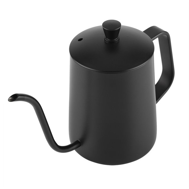 550ml Stainless Steel Long Gooseneck Coffee Pot Kettle with Lid, Ergonomic Handle for Safe Pouring, Perfect for Manual Pour Over Brewing