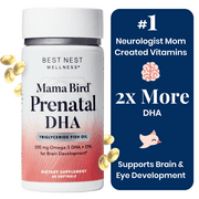 Best Nest Wellness Mama Bird Prenatal DHA Supplement, Omega 3 Fish Oil, Lemon Flavored, 60 Ct