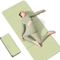 Frach 12-Fold Yoga Mat Extra Thick, 10mm Non-Slip Exercise Mat in Cream & Black, TPE Eco-Friendly Fitness Mat for Home Gym, Pilates and Travel