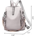thumbnail image 2 of Women Backpack Purse Leather Shoulder Bag Fashion Satchel Bags Convertible Backpack Zipper Travel Rucksack, 2 of 7