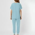 thumbnail image 5 of WTOBBY Women's Short Sleeve V-Neck Scrubs Set with Pockets, 2-Piece Nursing Uniform, Medical Workwear for Healthcare Professionals, Durable and Easy Care Fabric,Light Blue XL, 5 of 6