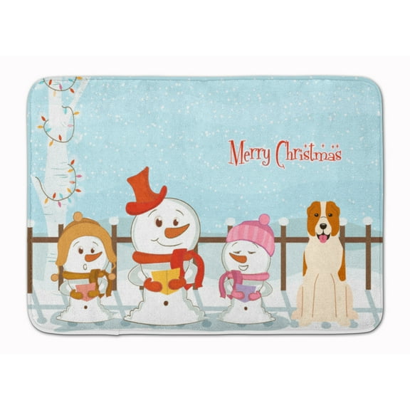 Merry Christmas Carolers Central Asian Shepherd Dog Machine Washable Memory Foam Mat