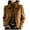 Brown, variant on Women Plus Size Bomber Jacket Casual Faux Leather Button Down Jackets Collared Fall Trendy Coat with Pockets Black L