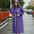 thumbnail image 4 of shqvo Women Long Raincoat Rain Jacket Coat Plus Size Lightweight for Work Hooded Full Zip up Waterproof Windbreaker, 4 of 7