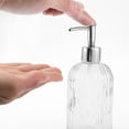 thumbnail image 3 of Unique Bargains 1 Pc Elegant Soap Pump Dispenser for Bathroom 13.52oz Clear Silver Tone, 3 of 6