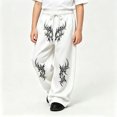 thumbnail image 2 of CONZONE Little Boys Baggy Sweatpants Y2K Graphic Joggers for Boys Drawstring Fall Winter Athletic Trousers with Pockets, 2 of 5