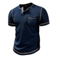 thumbnail image 1 of Camisa Henley De Manga Corta Con Gofres Para Hombre 2024, 1 of 8