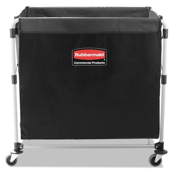 Rubbermaid Collapsible X-cart, Steel, Eight Bushel Cart, 24.1w X 35.7d X 34h, Black/silver