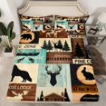 thumbnail image 2 of Homewish Rustic Moose Lodge Twin Sheet Sets, Western Lake House Twin Fitted Sheet, Hunting and Fishing Flat Sheet, Lightweight Room Decor, 3-Piece, 2 of 7