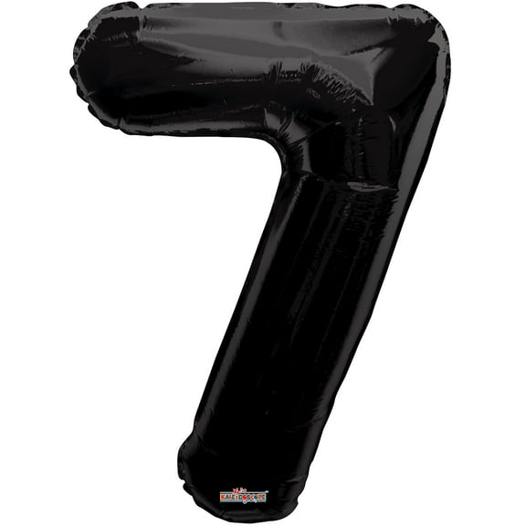 Giant Black Number 7 Balloon 34"