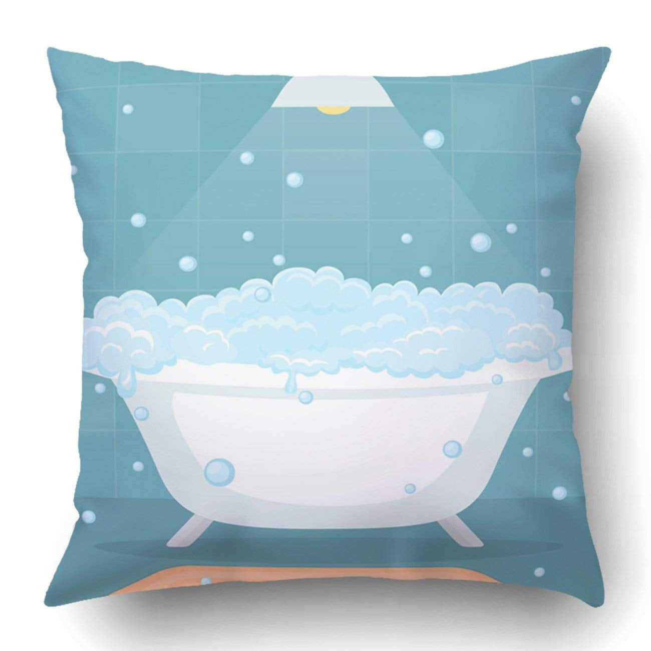 ARTJIA Bathtub With Soap Bubbles In A Bathroom Pillowcase Pillow